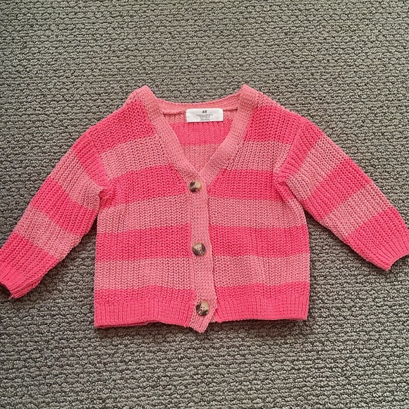 H&M Pink Striped Oversized Cardigan - Picture 2 of 4